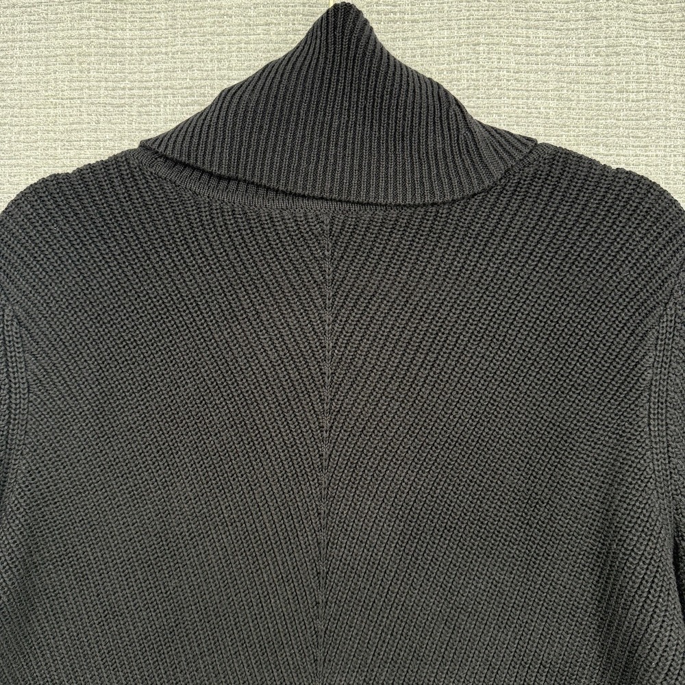 Talbots Sweater Womens Large Petite Black Cowl Neck Ribbed Long Sleeve Pullover - Picture 8 of 8